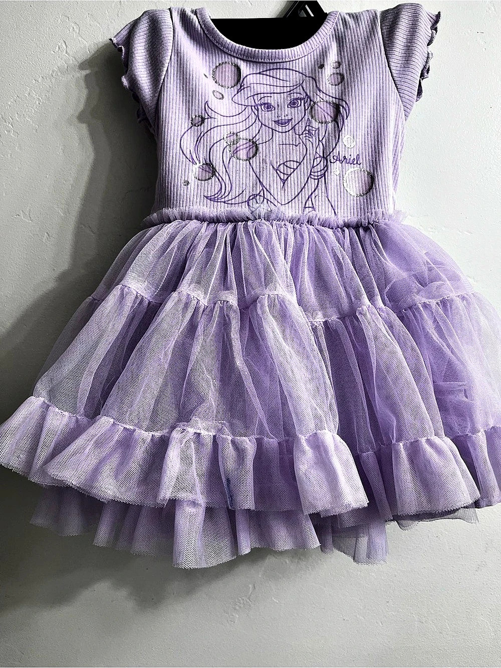 Girls Purple Tiered Tulle Party Dress Size 2T